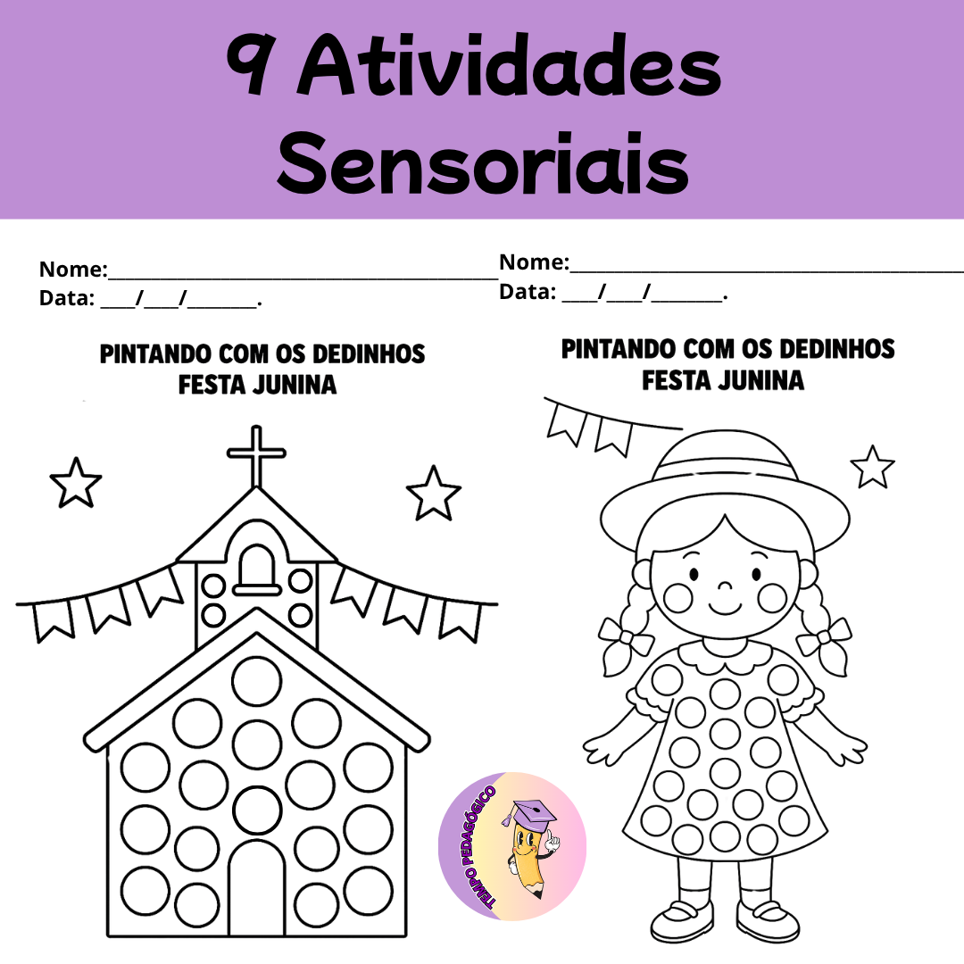 Atividade Sensorial - Pintando com os Dedinhos em Clima Junino!