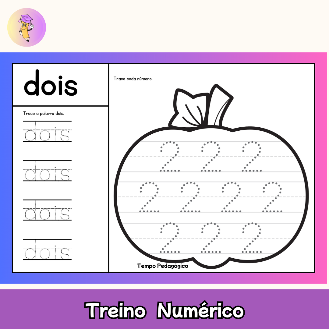 Folhas de Treino Numérico – Série Abóboras Divertidas (0 a 9)