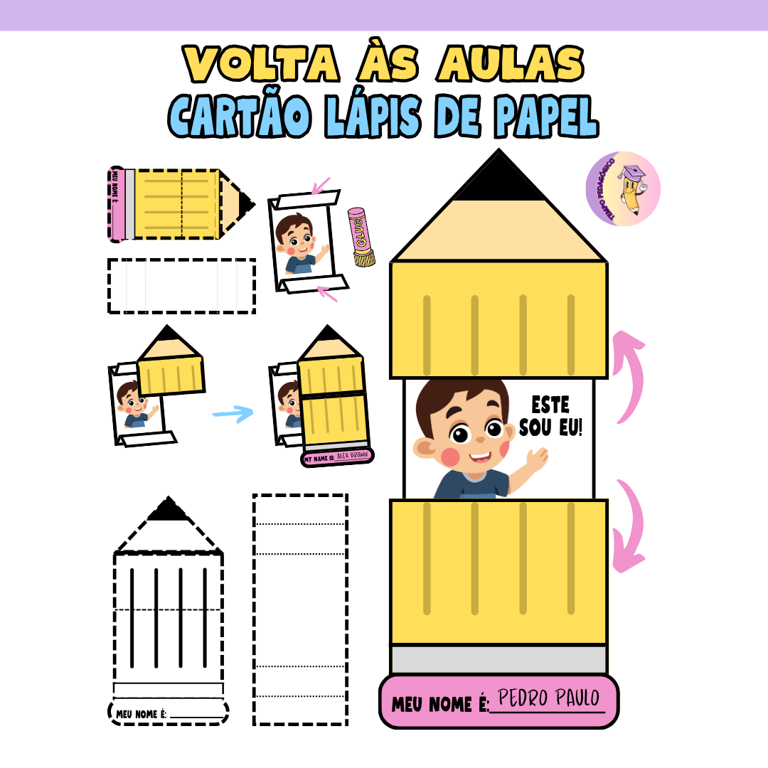 CARTÃO INTERATIVO LÁPIS DE PAPEL