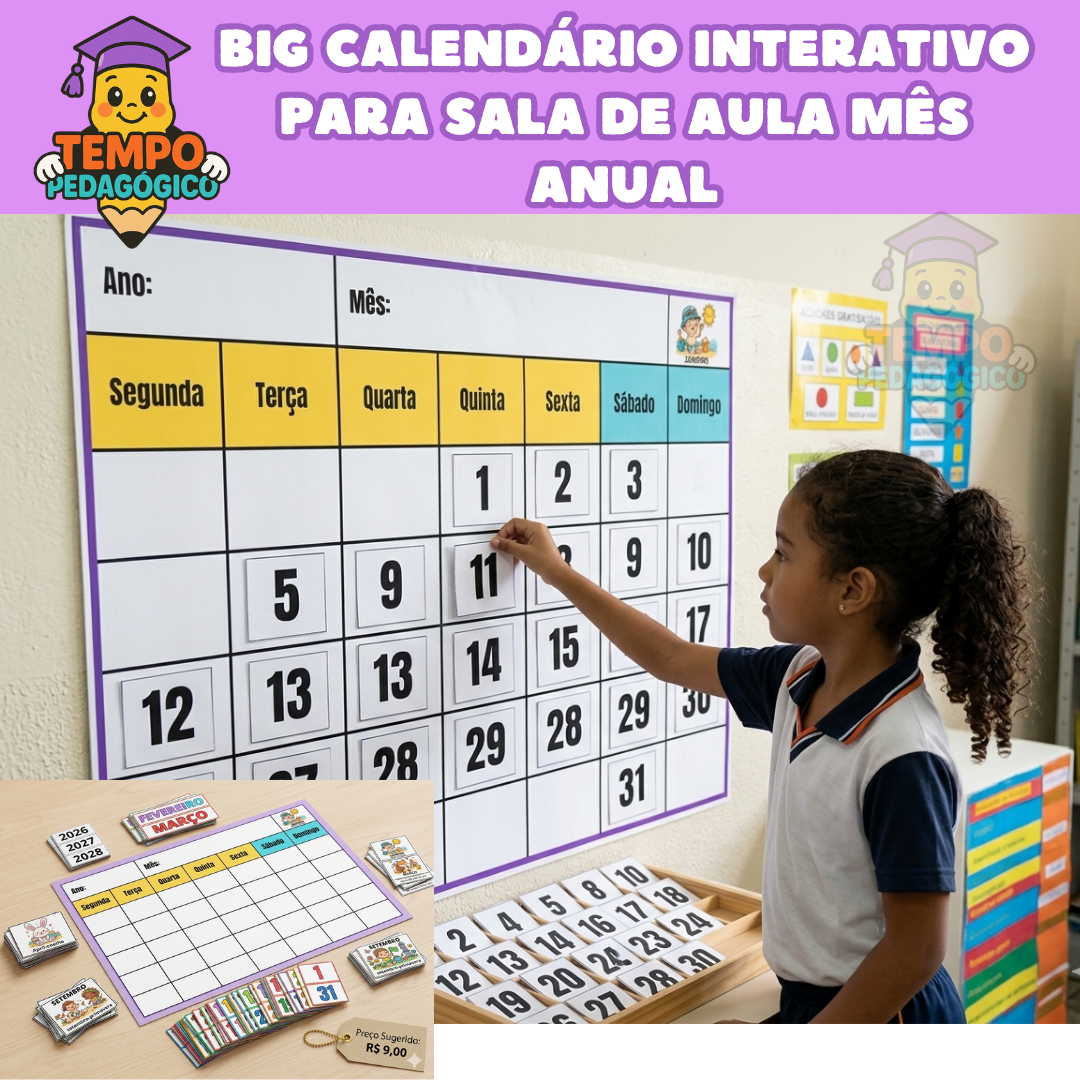 BIG CALENDÁRIO INTERATIVO PARA SALA DE AULA