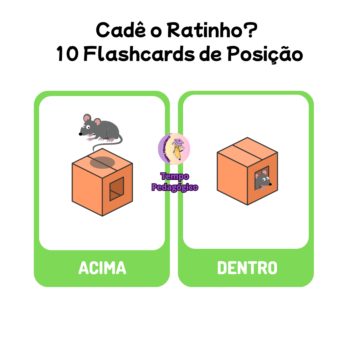 Cadê o Ratinho? Atividade Lúdica com Flashcards de Posição para Crianças