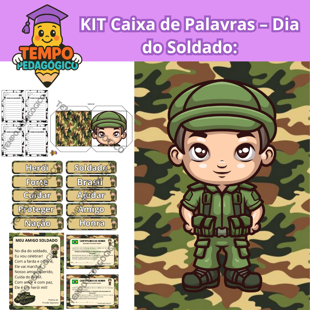 KIT Caixa de Palavras – Dia do Soldado: Uma Jornada de Leitura e Escrita