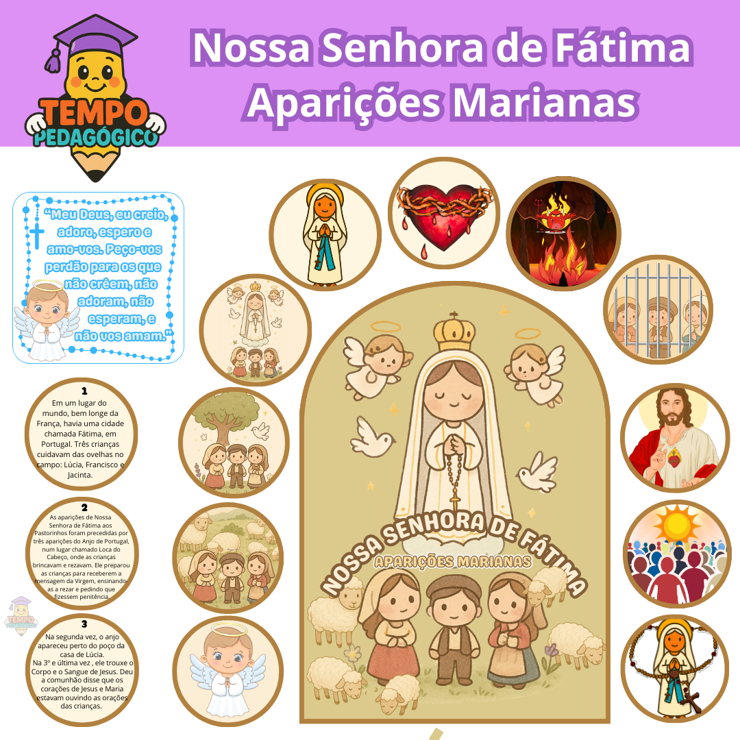 KIT LUVA DE HISTÓRIA: NOSSA SENHORA DE FÁTIMA - APARIÇÕES MARIANA