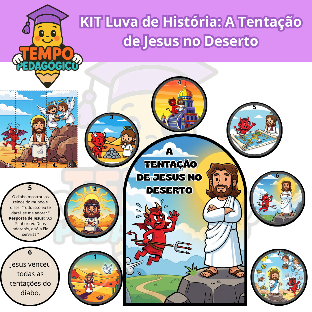 KIT Luva de História: A Tentação de Jesus no Deserto