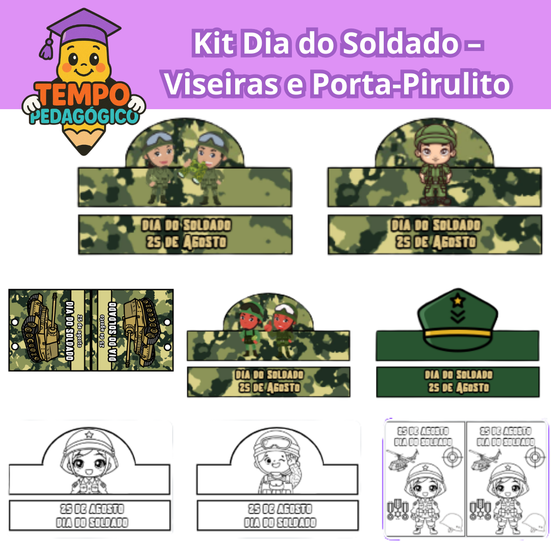 Kit Dia do Soldado – Viseiras e Porta-Pirulito