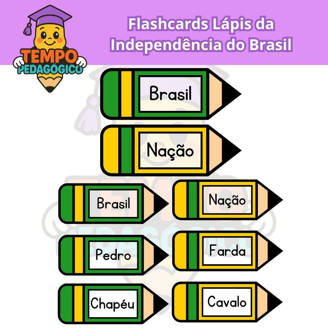 Flashcards Lápis da Independência do Brasil