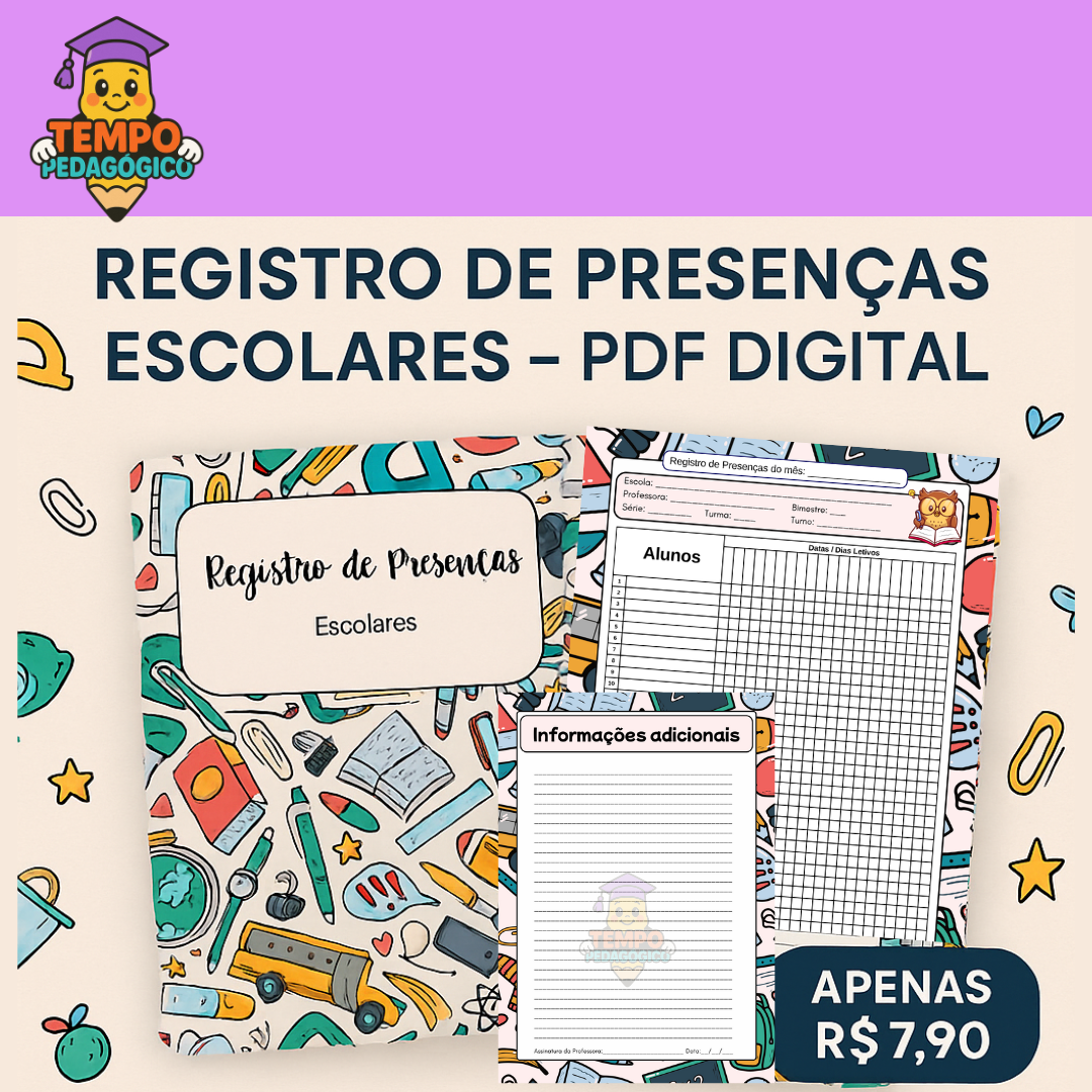 Registro de Presenças Escolares – PDF Digital