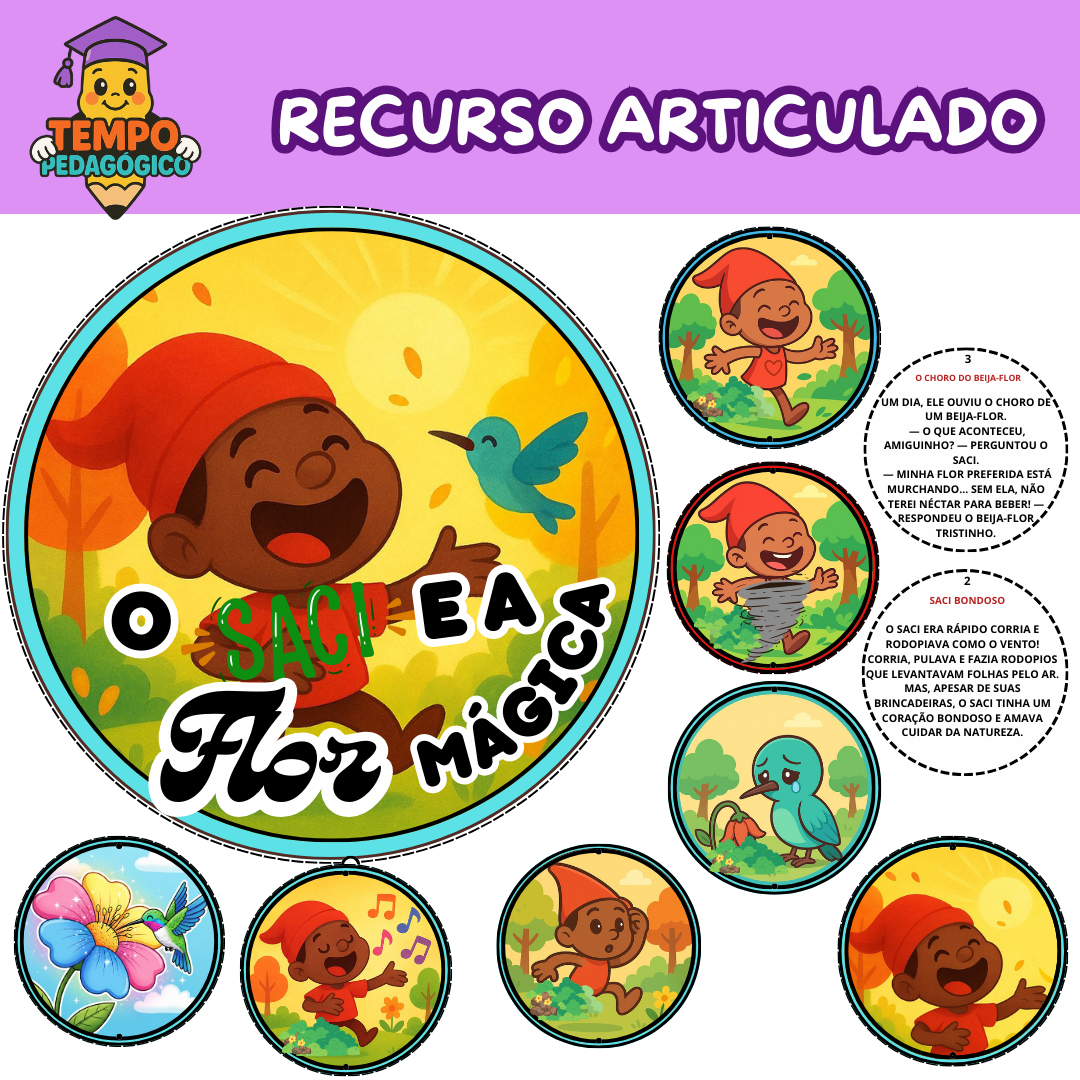 Kit para Contação de História Ed. Infantil - O Saci e a Flor Mágica
