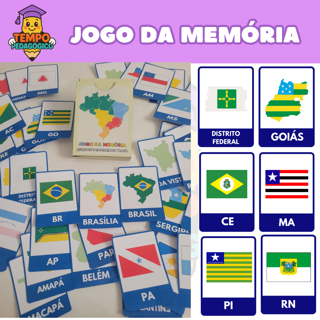 JOGO DA MEMÓRIA ESTADOS E CIDADES DO BRASIL