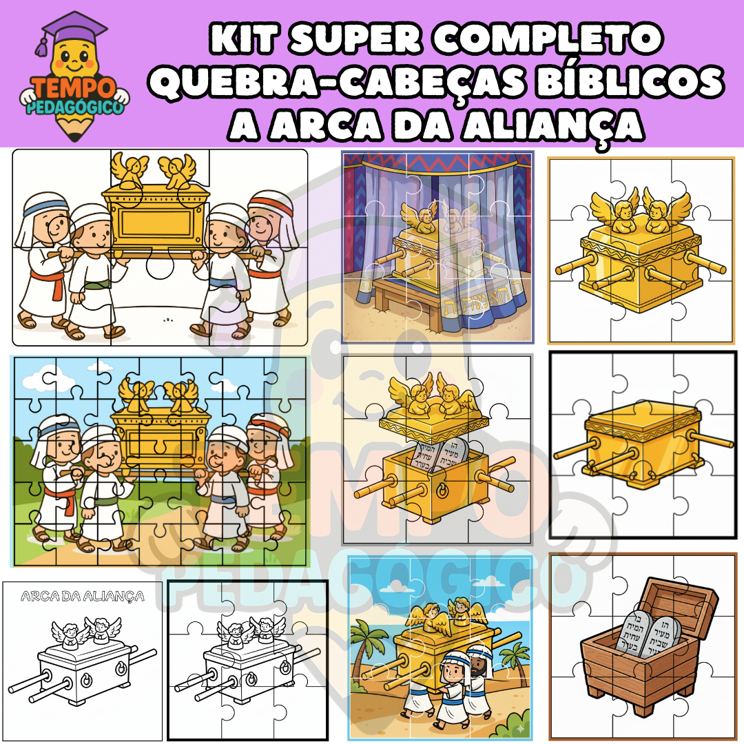 KIT SUPER COMPLETO | Quebra-Cabeças Bíblicos: A Arca da Aliança