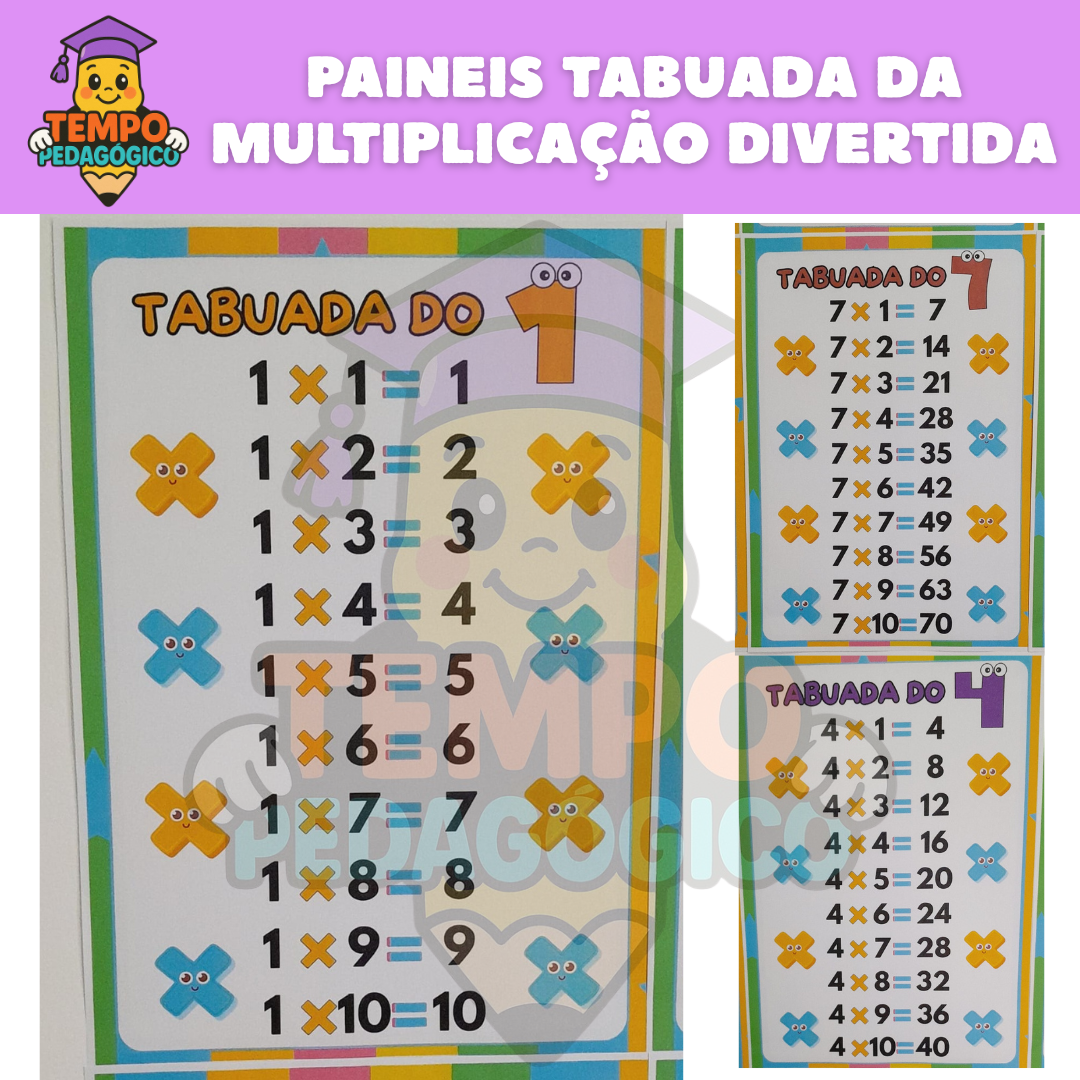 Paineis Tabuada da multiplicação Divertida