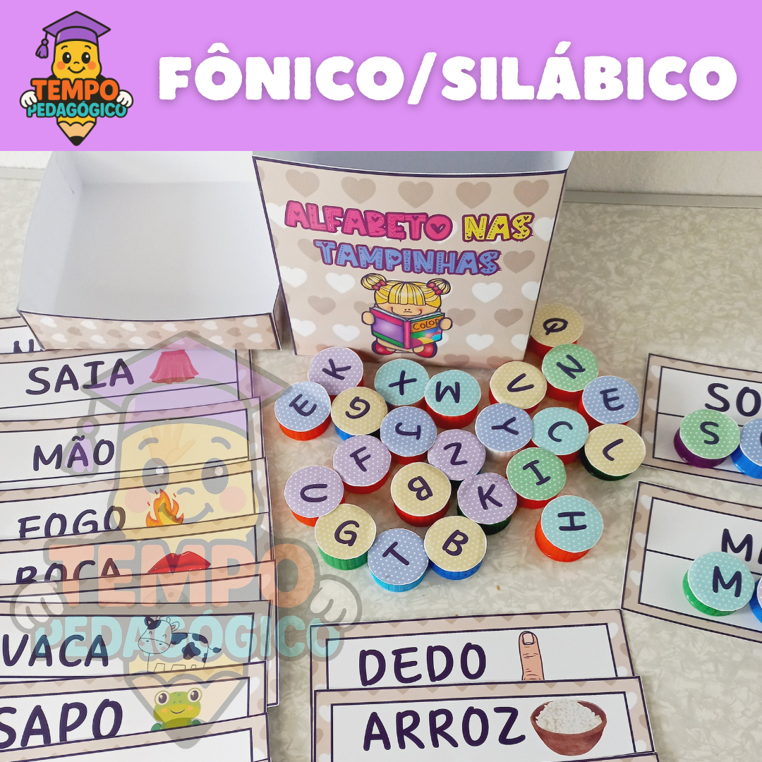 Alfabeto nas tampinhas