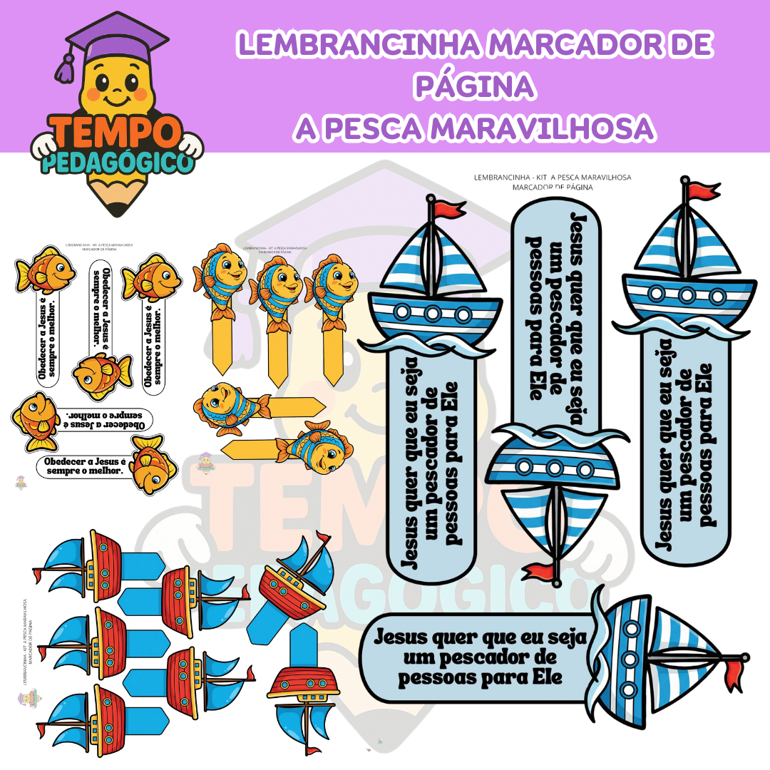 Lembrancinha Marcador de Página - A Pesca Maravilhosa