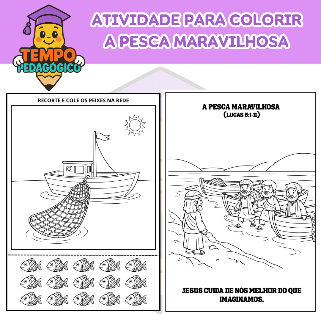Atividades para Colorir - A Pesca Maravilhosa