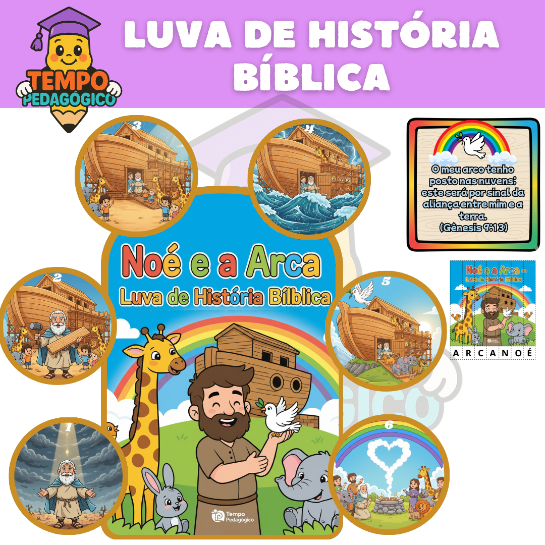 KIT Luva de História Bíblica - Arca de Noé