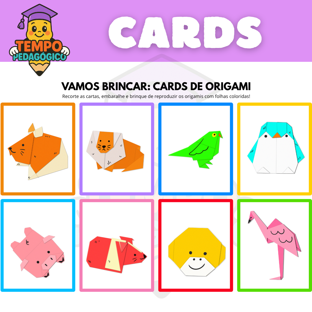 Cards de Origami Atividade Infantil para Brincar
