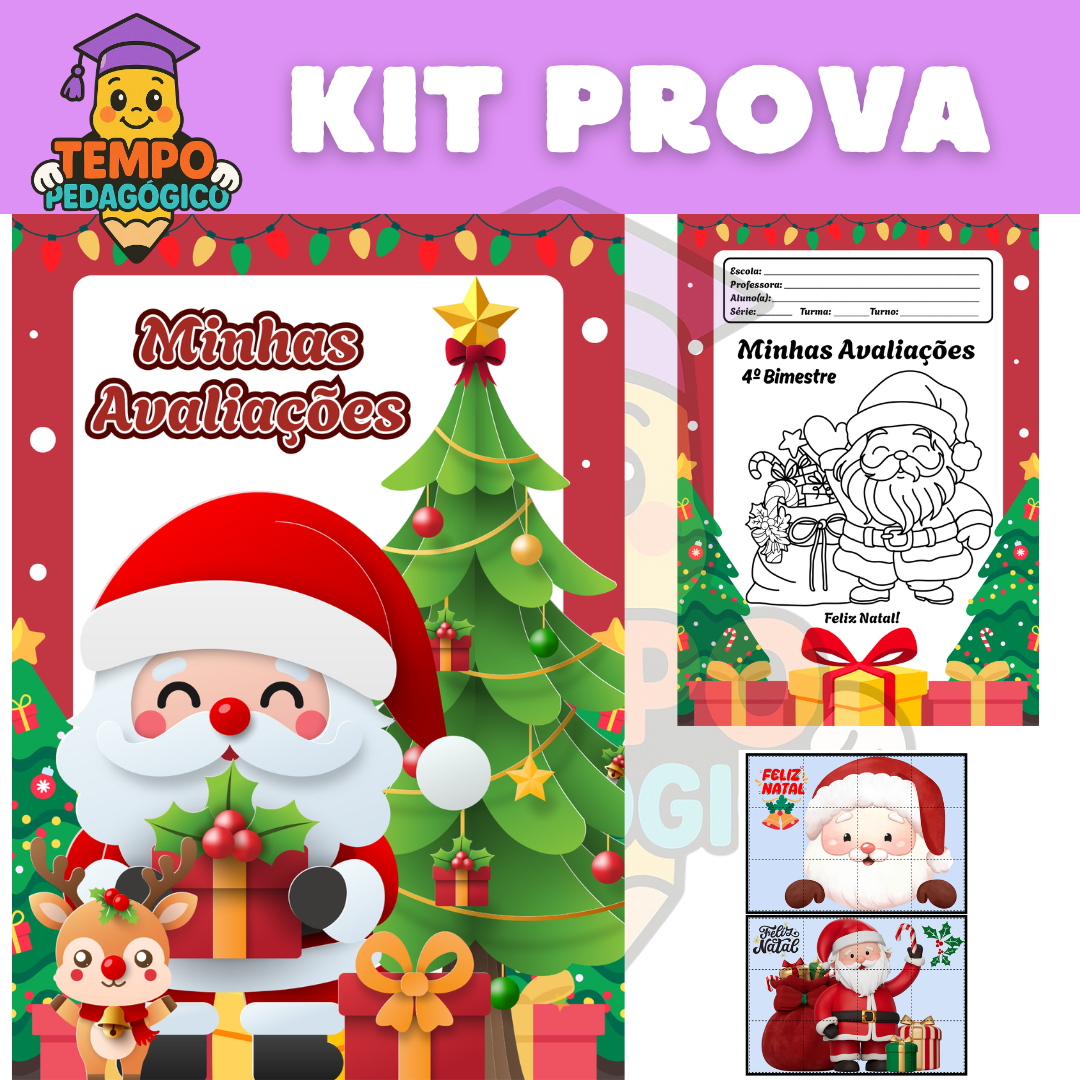 Kit Natal Completo – Capas de Avaliações, Jogos e Lembrancinhas
