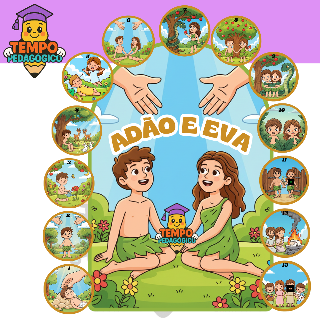 KIT - LUVA DE HISTÓRIA BÍBLICA ADÃO E EVA