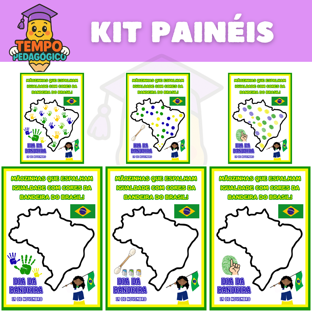 KIT Painel Interativo – Dia da Bandeira Cores no Mapa do Brasil