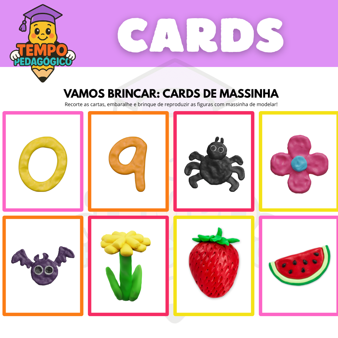 Cards de Massinha: Atividade Infantil Colorida e Lúdica