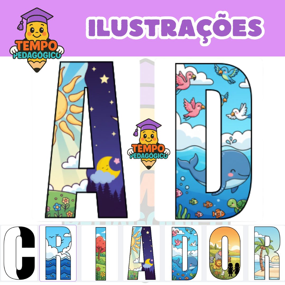 CRIADOR: A Jornada da Criação em Letras (7 Peças) - História Bíblica