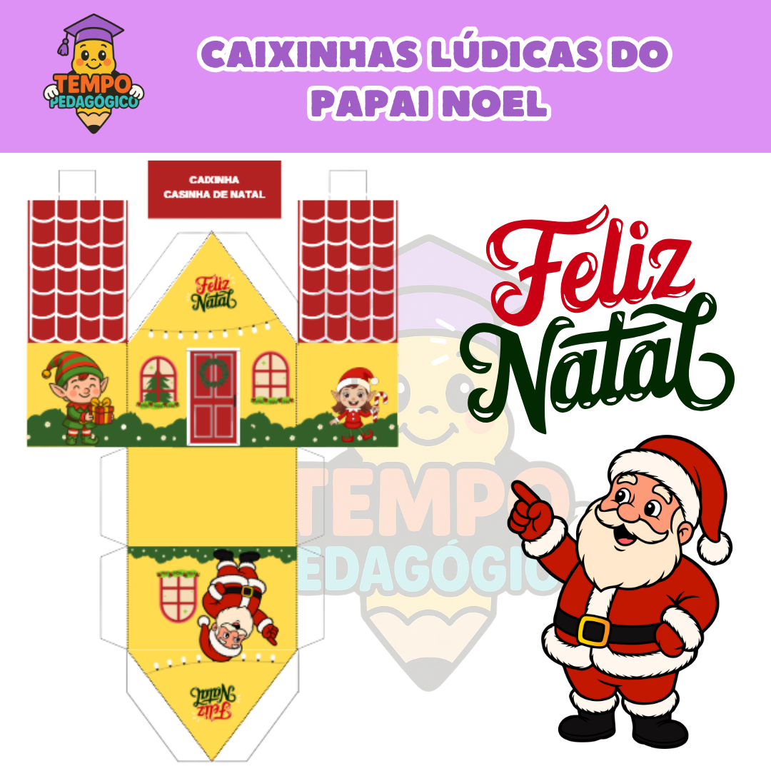 Caixinhas Casinha do Papai Noel  fofa e lúdica