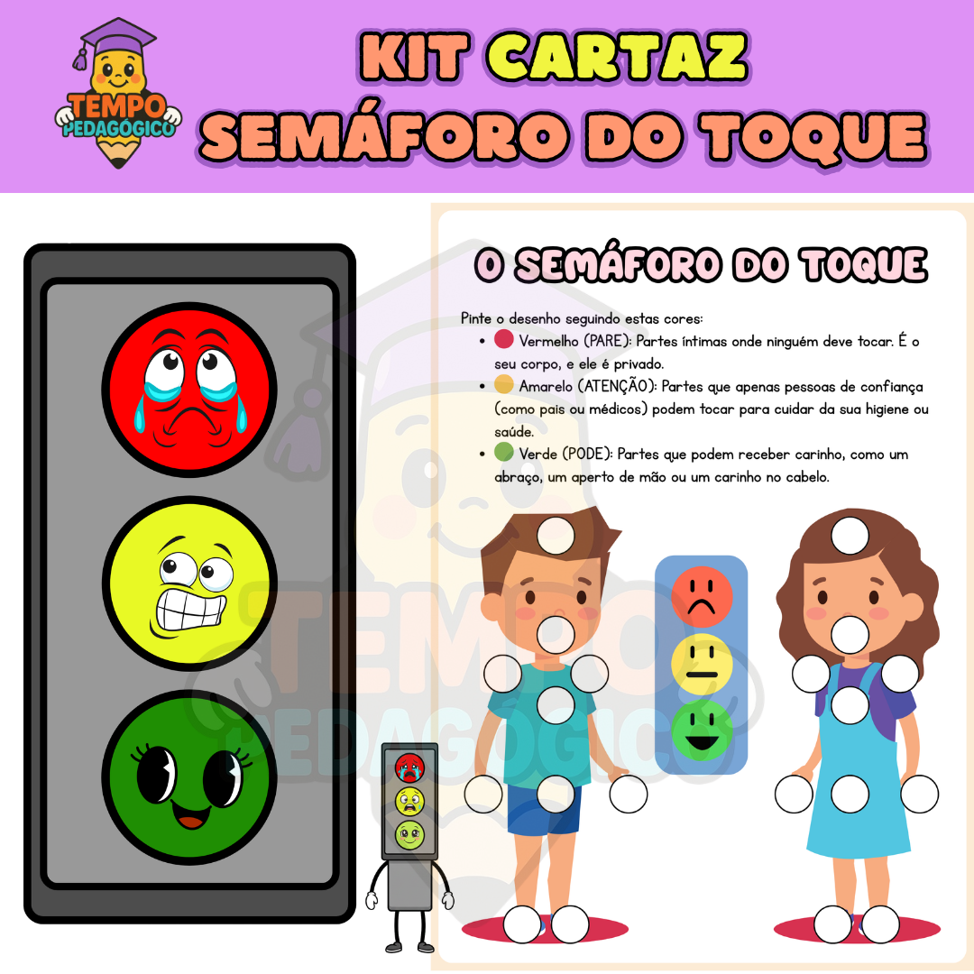 KIT CARTAZ SEMÁFORO DO TOQUE
