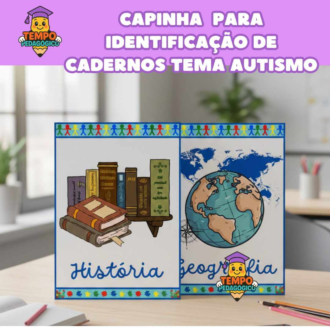 CAPINHA  PARA IDENTIFICAÇÃO DE CADERNOS TEMA AUTISMO