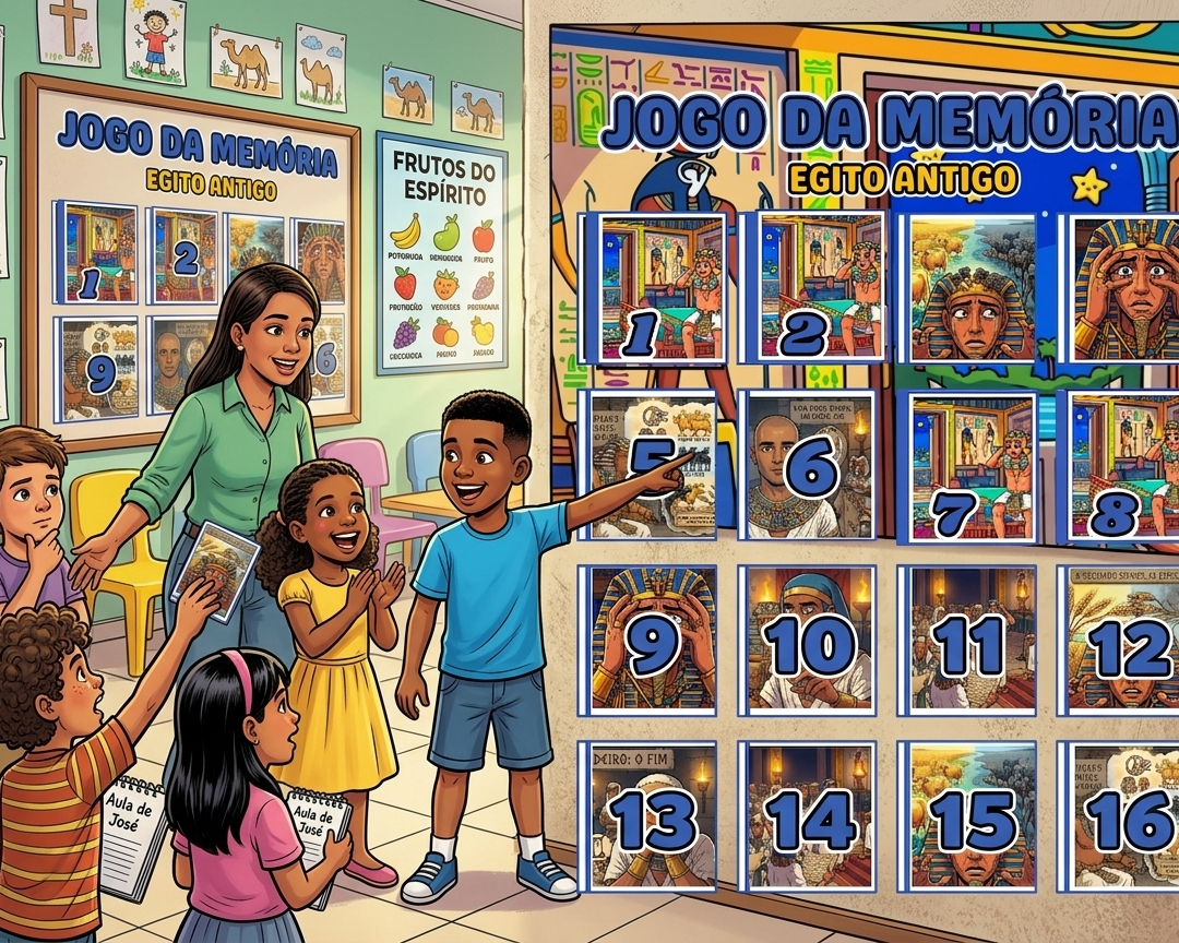Painel Jogo da Memória Gigante - O Sonho do Faraó