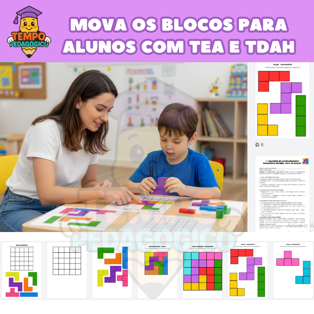 MOVA OS BLOCOS para alunos com TEA e TDAH no AEE