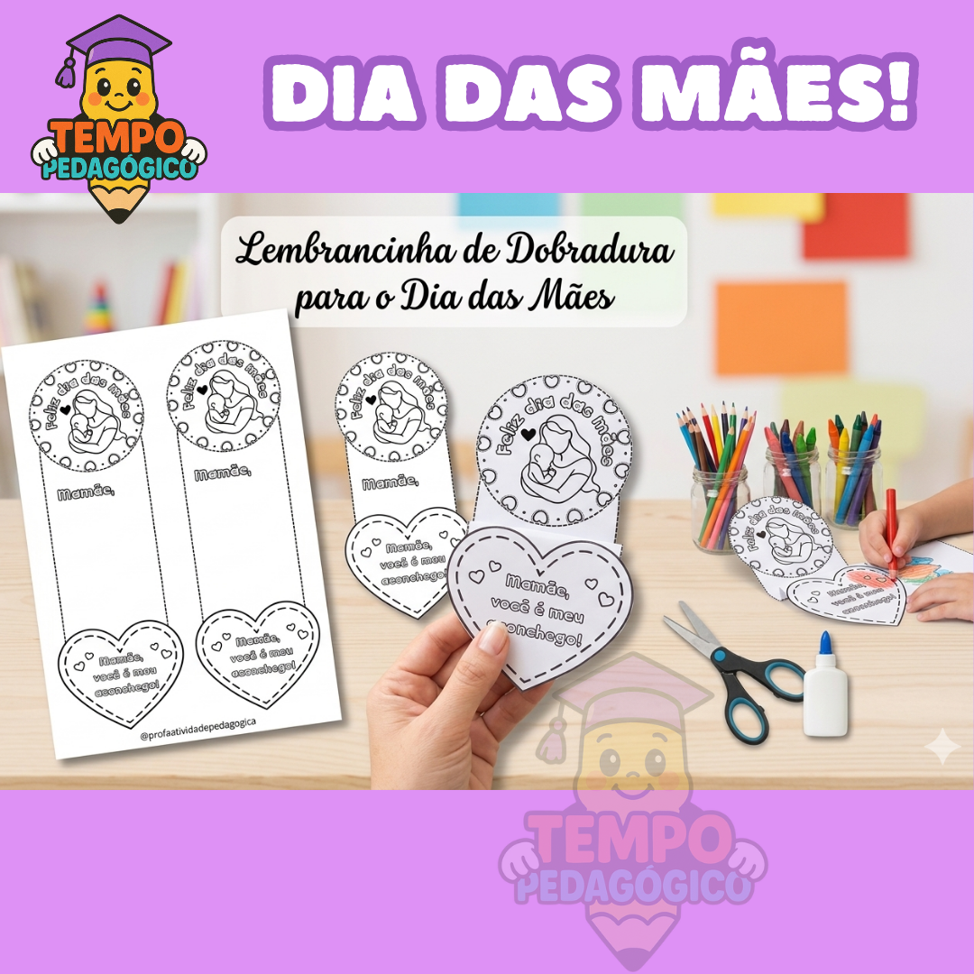 Aconchego em Formato de Cartão - Lembrancinha: Cartão de Dobradura Interativa - Dia das Mães!