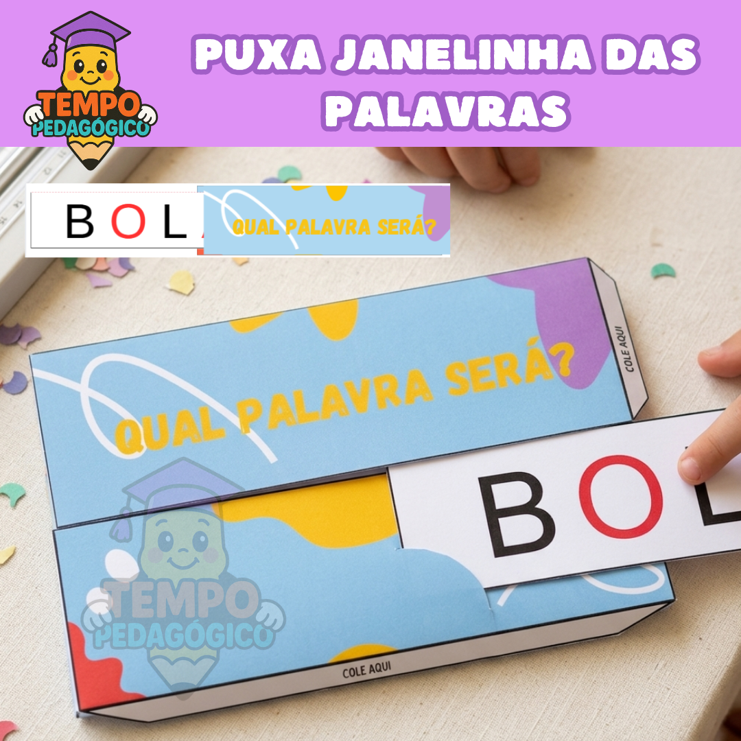 Kit Puxa-Puxa Janelinha do Alfabeto Completo (A-Z) - QUAL PALAVRA SERÁ ?