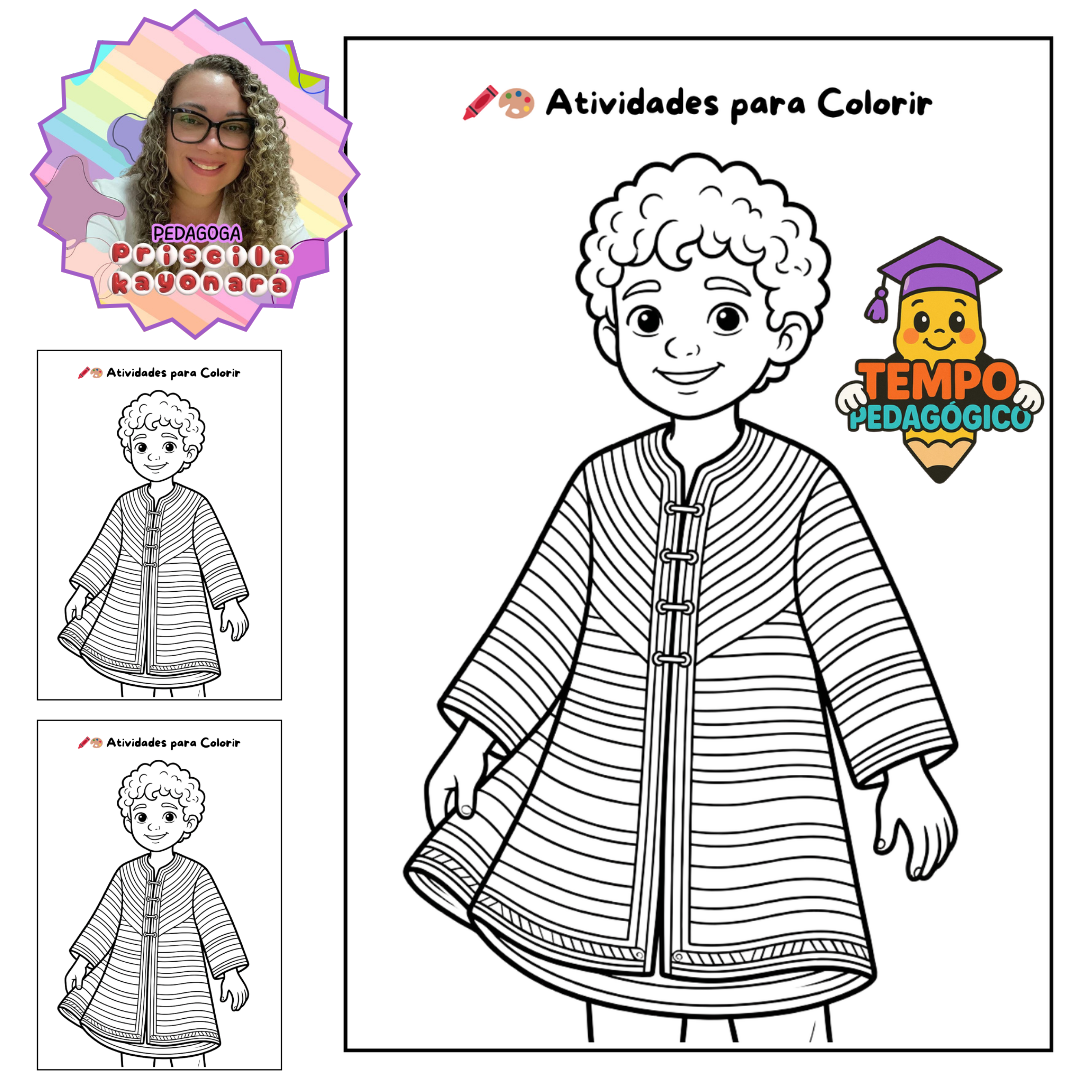 PAINEL COLETIVO AMPLIADO DE JOSÉ E SUA TÚNICA PARA COLORIR