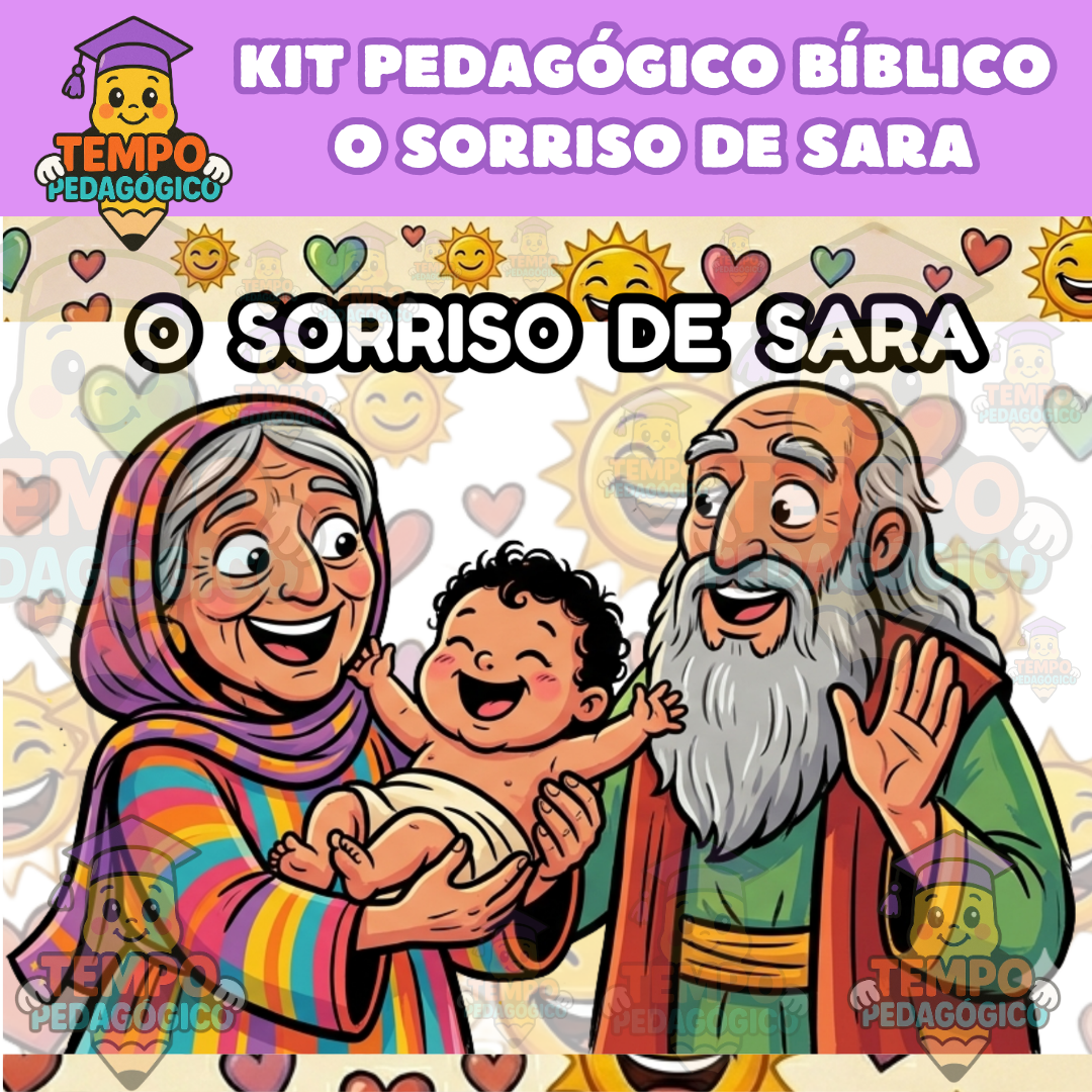 Kit Pedagógico Bíblico - O SORRISO DE SARA PALITOCHE DE HISTÓRIA + ATIIVDADES