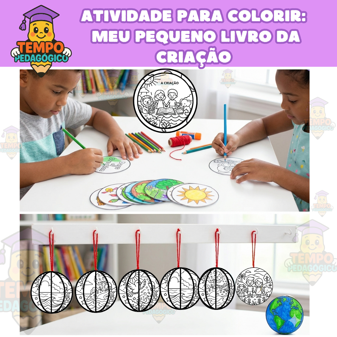 ATIVIDADE PARA COLORIR: Meu Pequeno Livro da Criação