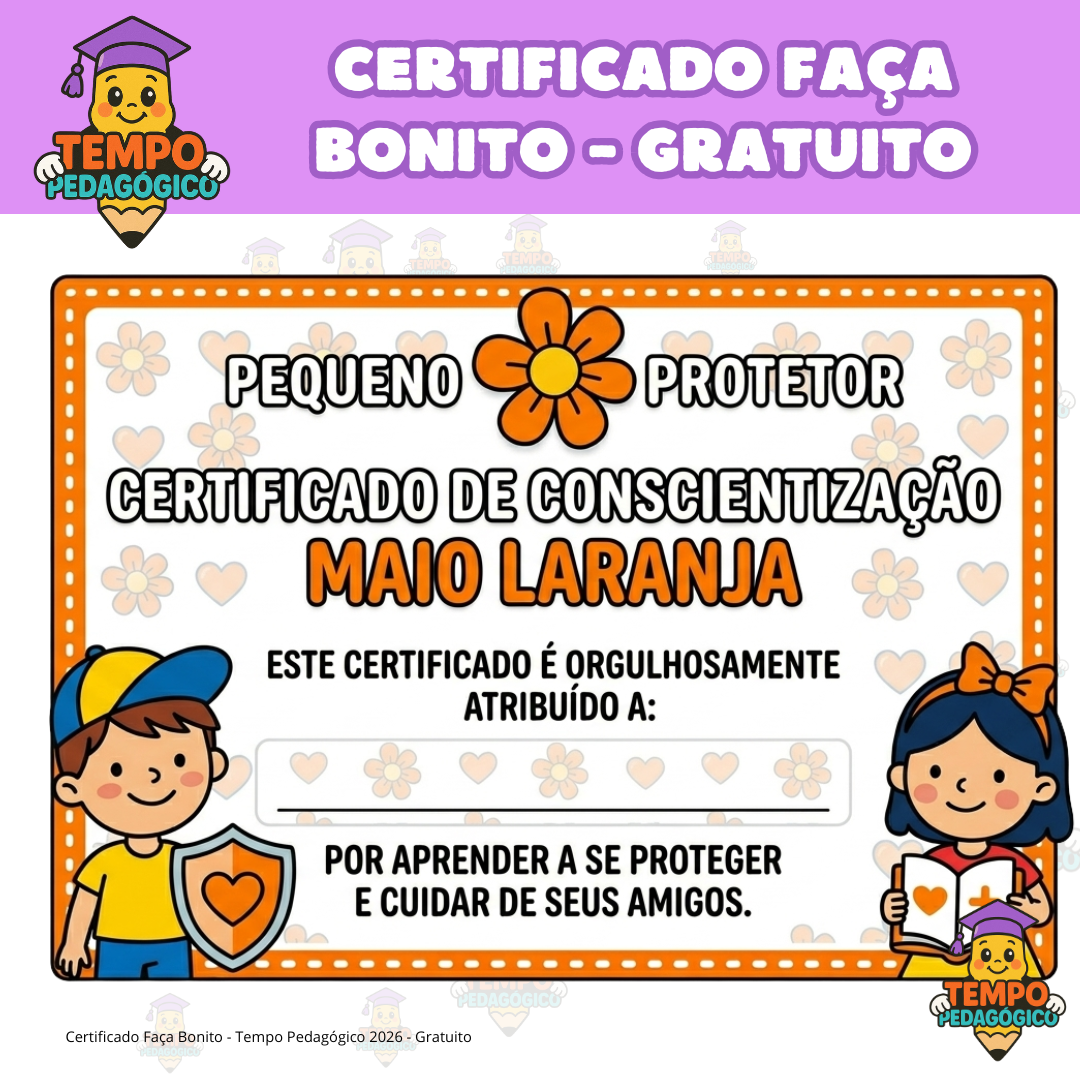 Certificado Faça Bonito - Tempo Pedagógico 2026 - Gratuito