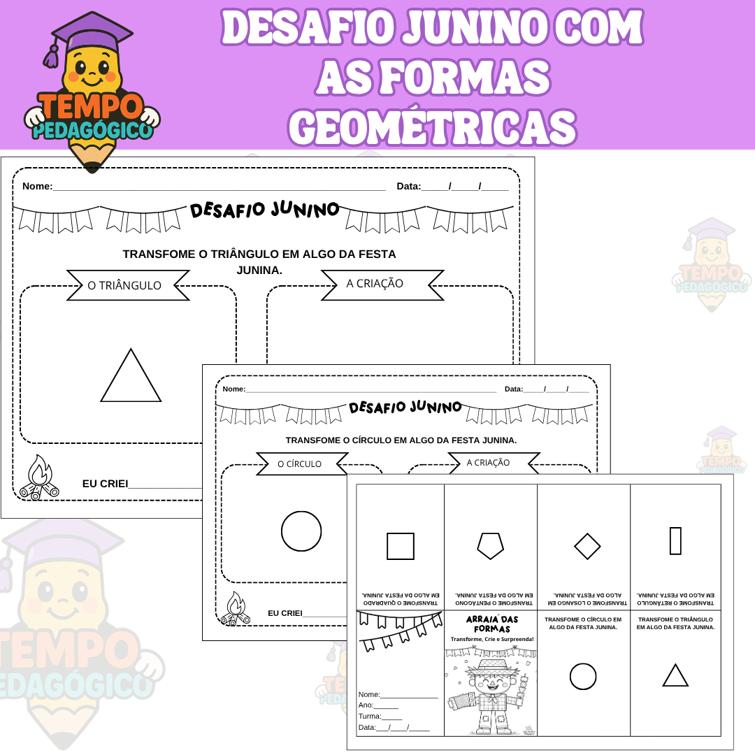 Atividade - Desafio Junino com as formas geométricas