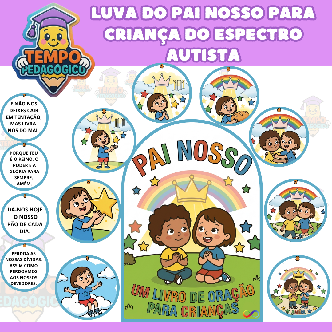 LUVA PEDAGÓGICA DO PAI NOSSO PARA CRIANÇAS DO ESPECTRO AUTISTA