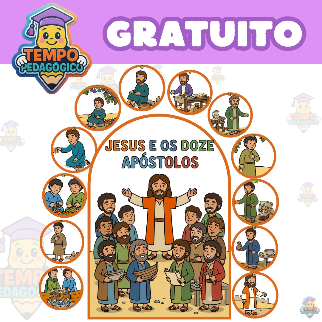GRATUITO - LUVA DE HISTÓRIA JESUS E OS 12 APÓSTOLOS