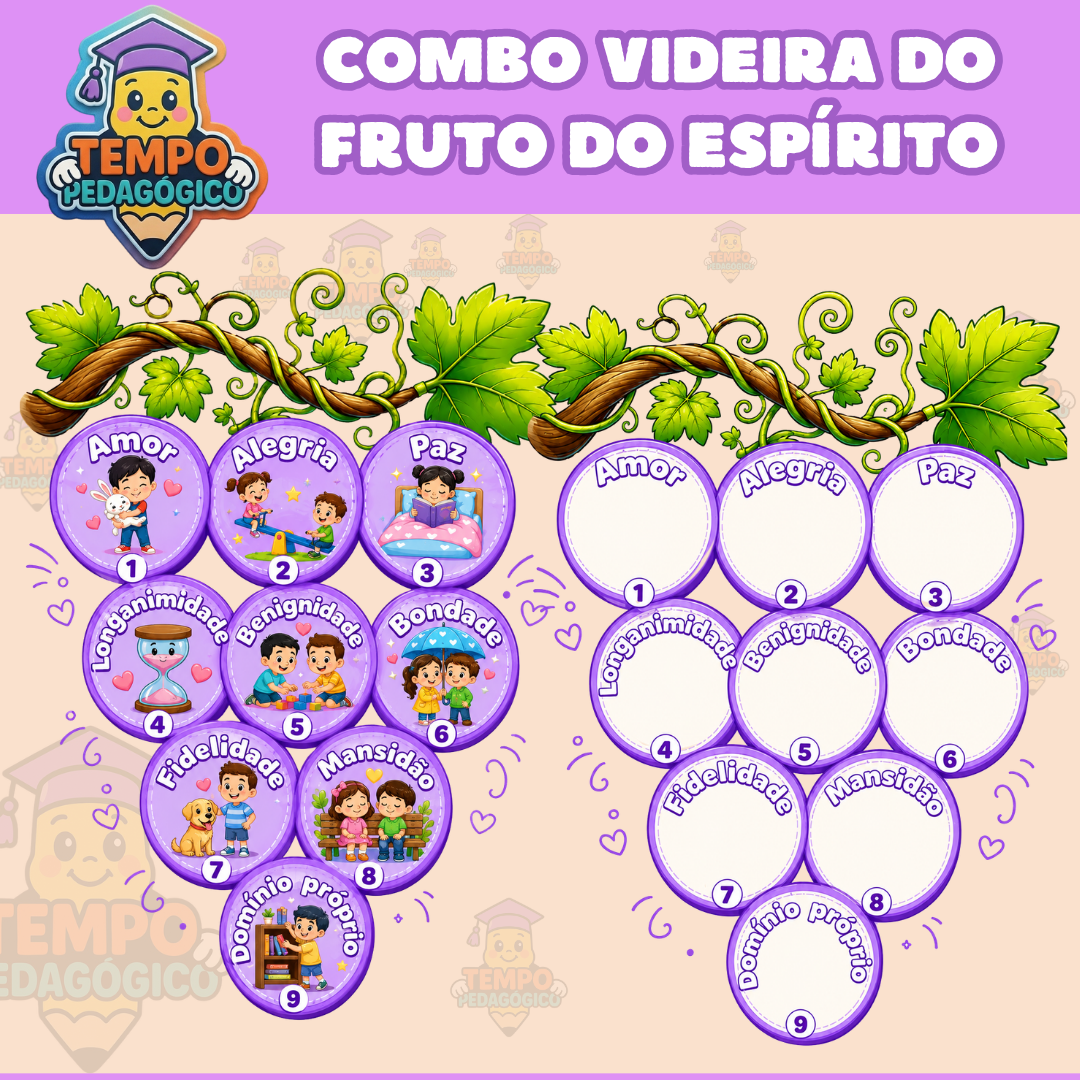 COMBO AMPLIADO - Videira do Fruto do Espírito: Pôster + Tamanho econômico