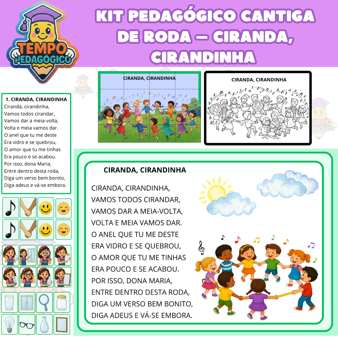 Kit Pedagógico Cantiga de Roda – Ciranda, Cirandinha
