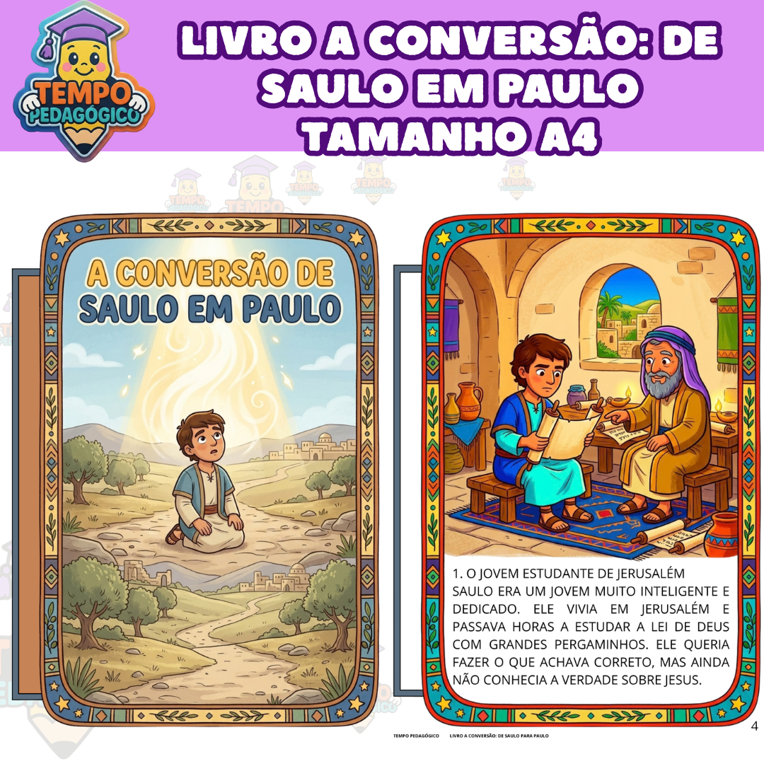 Livro Infantil Bíblico: A Conversão de Saulo em Paulo