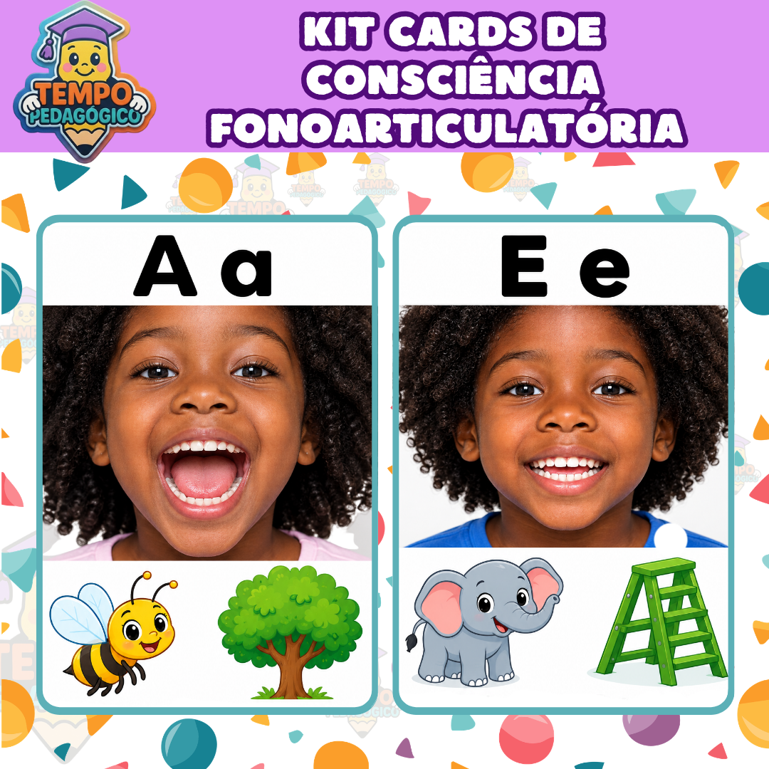 Kit Cards de Consciência Fonoarticulatória — Vogais (AEE & Alfabetização)