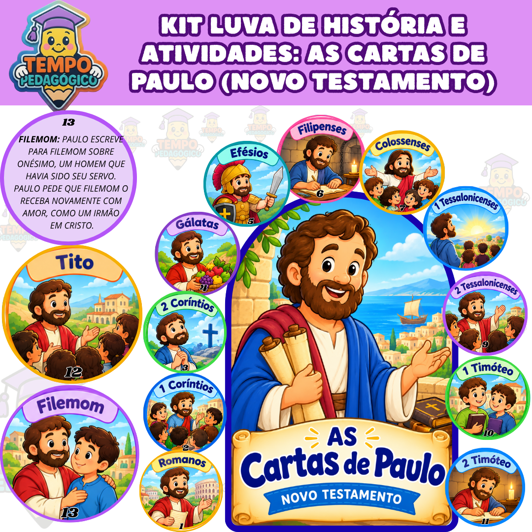 Kit Luva de História e Atividades: As Cartas de Paulo (Novo Testamento)